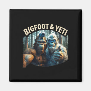 Vintage bigfoot & yeti hiking camping nature magnet