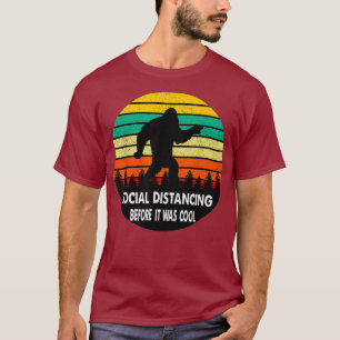 Vintage Bigfoot Hiking and Social Distancing T-Shirt