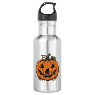 Vintage Bigfoot Pumpkin Halloween Vector Design_1 532 Ml Water Bottle