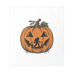 Vintage Bigfoot Pumpkin Halloween Vector Design_1 Notepad