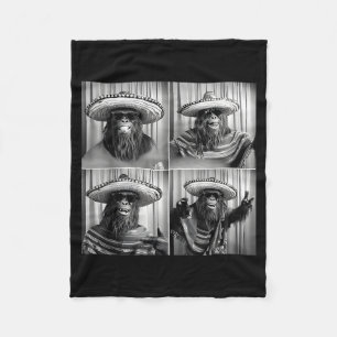 Vintage bigfoot sasquatch selfie photobooth cinco fleece blanket