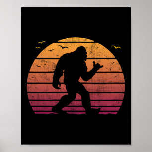 Vintage Bigfoot Surfing Beach Vacation Retro Surf  Poster
