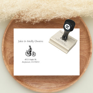 Vintage Bike Personalised Rubber Stamp
