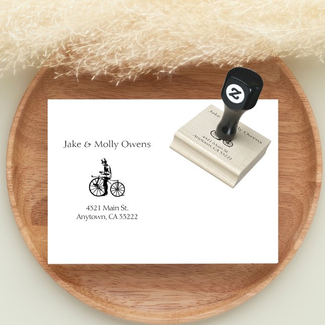 Vintage Bike Personalised Rubber Stamp (Creator Uploaded)