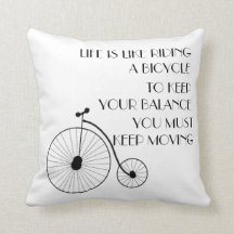Vintage Bike Throw Pillow