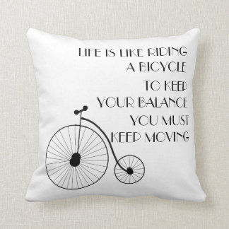 Vintage Bike Throw Pillow