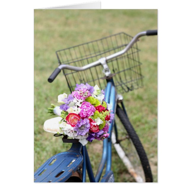 vintage bike with flowers card (Front)