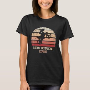 Vintage Biker Dad Ride Dirt Bike Social Distancing T-Shirt