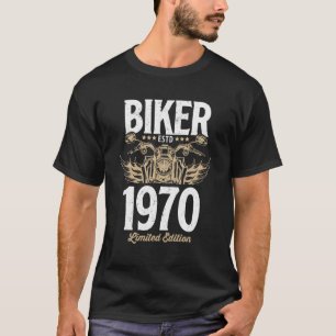 Vintage Biker Men Women Motorcycle Born In 1970 T-Shirt