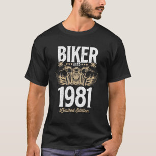 Vintage Biker  Men Women Motorcycle  Born In 1981 T-Shirt