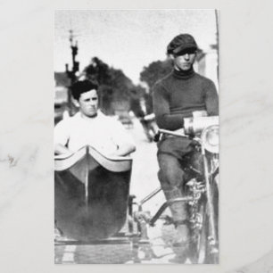 Vintage Biker Outlaw Motorcycle and Sidecar