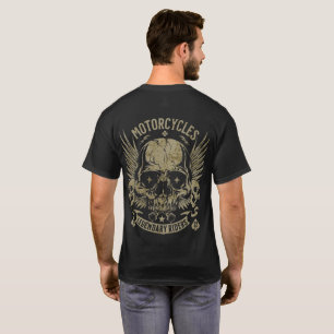 Vintage Biker Skull Motorcycle Graphic T-Shirt