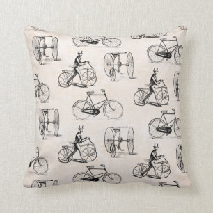Vintage Bikes and Tricycles Elegant Retro Bike Cushion