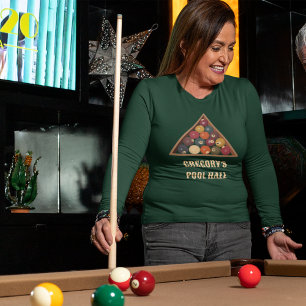 Vintage Billiard Balls Custom Pool Table Themed T-Shirt