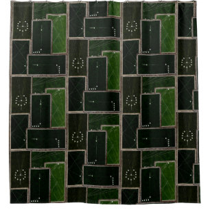 Vintage Billiards Table Pool Table Art Pool Sharks Shower Curtain