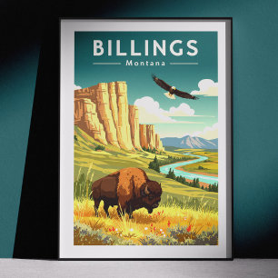 Vintage Billings Montana Poster