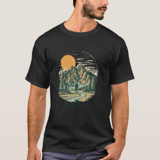 Vintage Billings Montana Sunset Mountains Cityscap T-Shirt