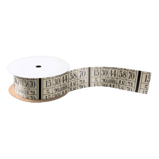 Vintage Bingo Card Ribbon Satin Ribbon