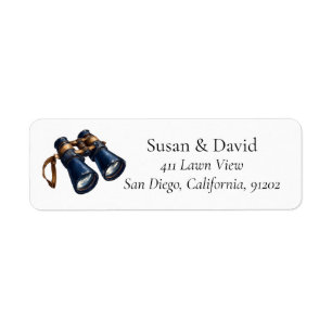 Vintage Binoculars Personalized Return Address Label