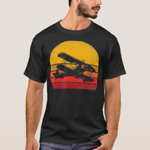 Vintage BiPlane Aviator Funny Pilot Biplane Airpla T-Shirt