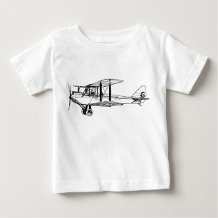 Vintage Biplane - Black Baby T-Shirt