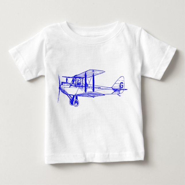Vintage Biplane - Blue Baby T-Shirt (Front)