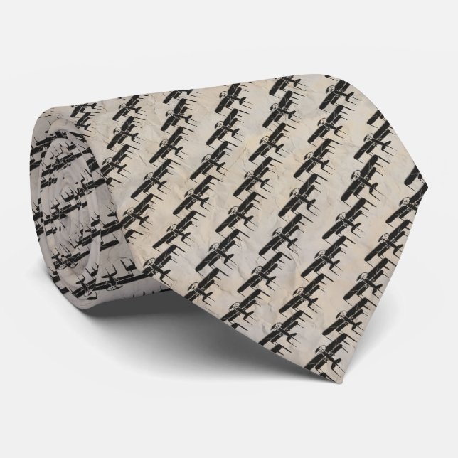 Vintage Biplane - Flight Pattern Tie (Rolled)