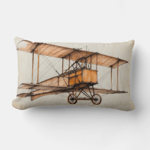 Vintage biplane lumbar cushion
