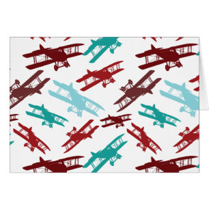 Vintage Biplane Pattern Aeroplane Aviator Gifts