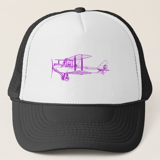Vintage Biplane - Purple Trucker Hat (Front)