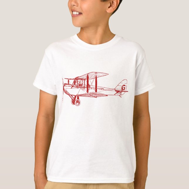 Vintage Biplane - Ruby Red T-Shirt (Front)