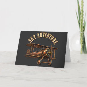 Vintage biplane. thank you card