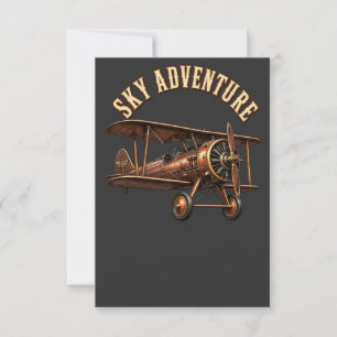 Vintage biplane. thank you card
