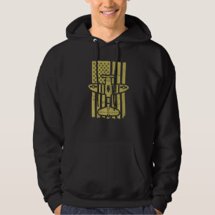 Vintage Biplane USA Flag Pilot Airplane 4 Hoodie