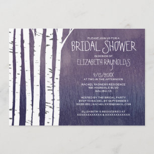 Vintage Birch Tree Bridal Shower Invitations