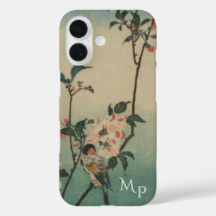 Vintage Bird and Blossom Illustration Monogram iPhone 16 Case