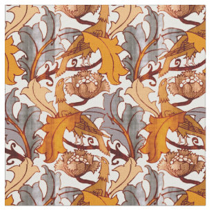 Vintage Bird and Floral Pattern by Charles Voysey Fabric