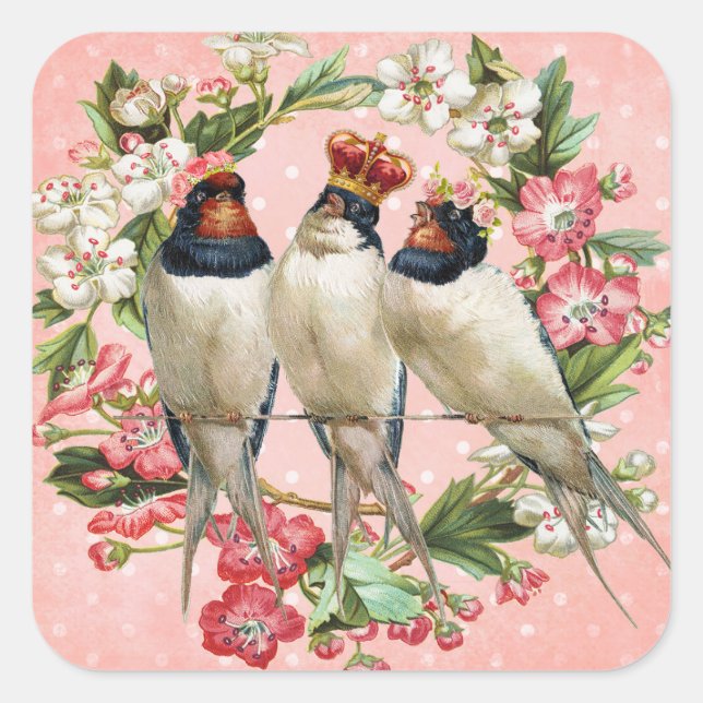 Vintage Bird Barn Swallow Stickers (Front)