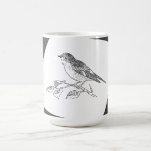Vintage Bird Black And White Coffee Mug