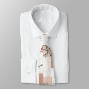 Vintage Bird Blossom Toile Stripe (3) Tie
