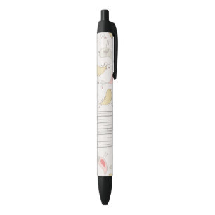 Vintage Bird Cage Animals Pretty Yellow Canary Black Ink Pen