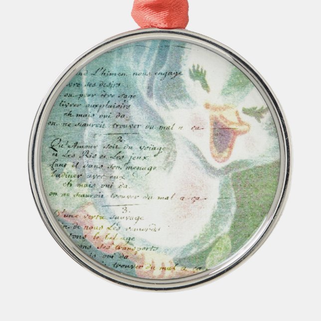 Vintage Bird Digital art collage Metal Ornament (Front)