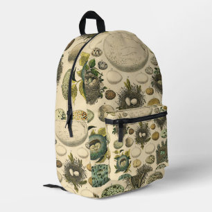 Vintage Bird Egg Nest Art Painting Eggs Printed Backpack