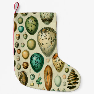 Vintage Bird Eggs French Fish Egg Art Small Christmas Stocking