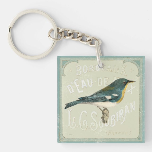 Vintage Bird Facing the Right Key Ring (Front)