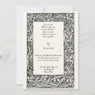 Vintage Bird Floral & Foliage Art Nouveau Frame Invitation
