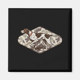 Vintage Bird Hunting Dog Pointer Fall Camo Duck Magnet
