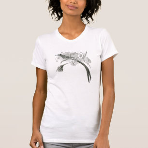 Vintage Bird Illustration BW Sunbirds T-Shirt