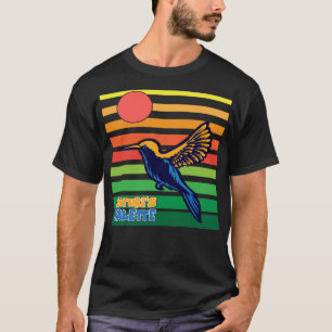 Vintage Bird Illustration Hummingbird Art T-Shirt