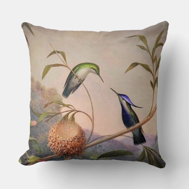 Vintage Bird Image Pillow (Front)